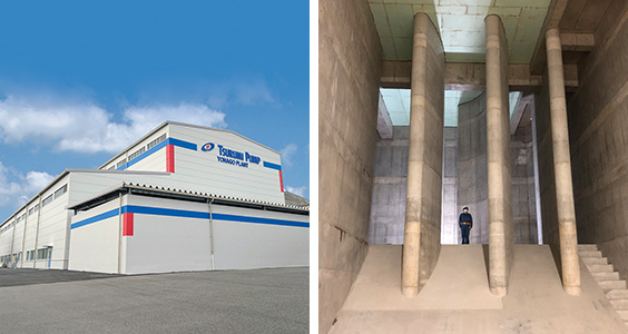 Construction of the new Large Pump Production Building at the Yonago Plant is completed.