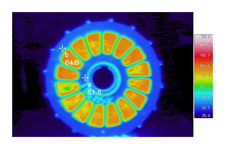 Impeller Temperature Distribution Viewed from the Shaft-Bore Side