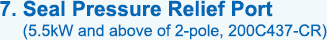 7. Seal Pressure Relief Port (5.5kW and above of 2-pole, 200C437-CR)